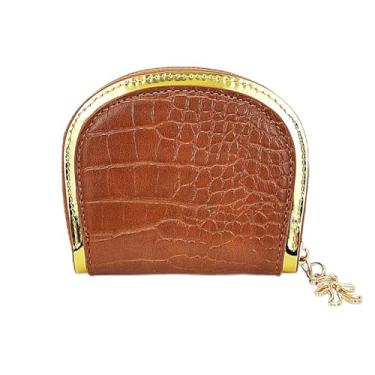 Imagem de Carteira com porta-cartões, 11 compartimentos para porta-cartões de crédito, carteira de couro PU, organizador de cartões com zíper para cartão de moeda, Marrom, Tendência