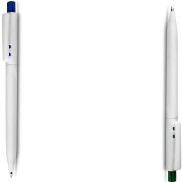 Imagem de Caneta Esferográfica Retrátil Executiva, Metal e Plástico, Escrita Azul, Acabamento Fosco, Grip Metálico, 0.7mm, Cilíndrica, Para Escrita Geral, 14cm (Azul e Verde)