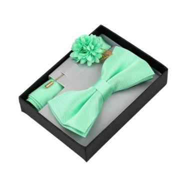 Imagem de Conjunto De Gravata Borboleta Floral Masculina Com Lenço De Bolso, Bro