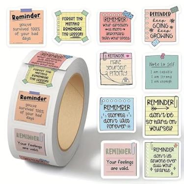 Imagem de 1 rolo de 500 adesivos de rolo de notas adesivas de lembrete, adequado para cadernos, agendas, envelopes e adesivos decorativos de vedação de copos