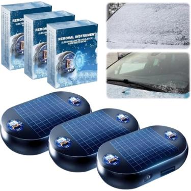 Imagem de OJJ Dispositivo anticongelamento e remoção de neve com ondas eletromagnéticas sem fio, 3 peças, novo anticongelamento para remoção de neve de carro, descongelador para para-brisa de carro para LCE e