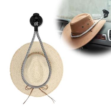 Imagem de MUQIDA Suporte de chapéu de cowboy para o seu veículo, suporte de chapéu de painel automotivo mantém a forma do chapéu com ventosa, organizador de armazenamento de chapéus para portas de assentos de