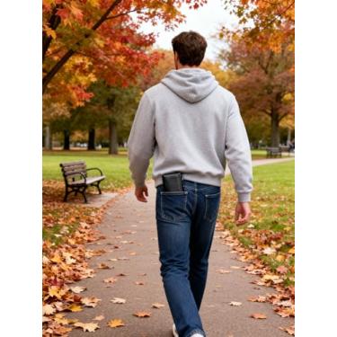 Imagem de Carteira masculina de couro com compartimentos para identidade, organizador de cartões com bloqueio de RFID de grande capacidade para escritório e negócios