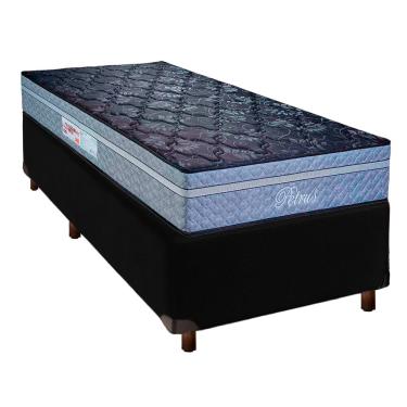Imagem de Cama Box Preto Solteiro + Colchão Molas Ensacadas Petrus Paropas