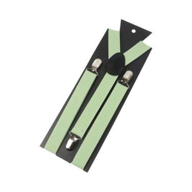 Imagem de Suspensórios Ajustáveis De Couro Elástico Em Cores Sólidas Para Homens