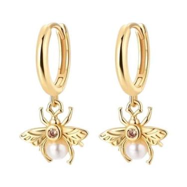 Imagem de Brincos De Pérola Clássicos Em Ouro 925 Para Mulheres, Elegantes Para 