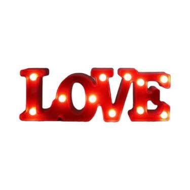 Imagem de Luz Noturna Romântica Em LED 3D Com Letra LOVE, Lâmpada Marquee Em For