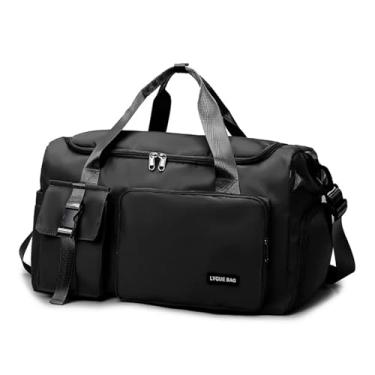 Imagem de BKUANE Bolsa de ginástica esportiva, bolsa de viagem seca e molhada para mulheres, bolsa tiracolo de natação, bolsa de viagem ao ar livre, bolsa de viagem de fim de semana, Preto, One Size