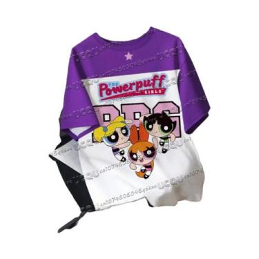 Imagem de Camiseta Masculina plus Size De Manga Curta Com Estampa 3D Powerpuff G
