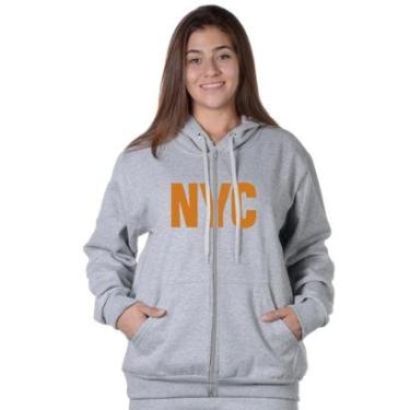 Imagem de MOLETOM ABERTO ESTAMPA NEW YORK CITY DOURADO-Feminino