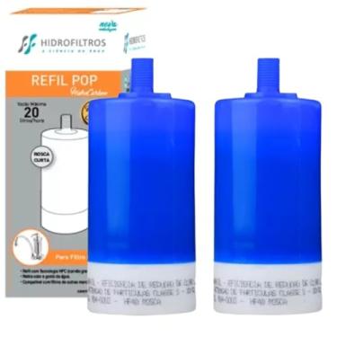 Imagem de Kit 2 Refil Vela Rosca Curta Universal HF-40 para Filtro Torneira Pop Hidrofiltros 904-0005