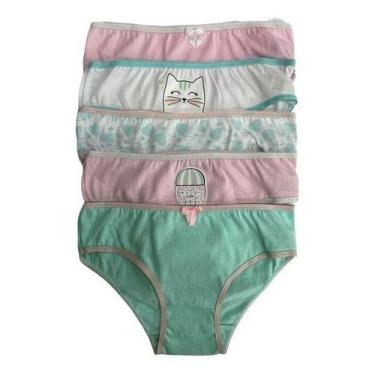 Imagem de Kit Calcinhas Femininas Infantil Algodao 7 Peças - Folly, Rosa, Claro