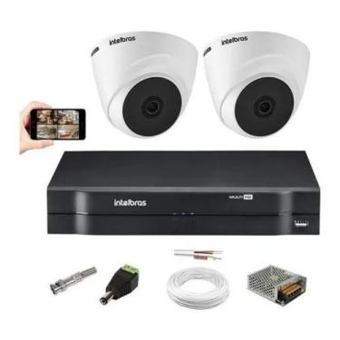 Imagem de Kit Cftv 2 Câmeras Intelbras Vhl 1120d 20m Dvr 4 Canai