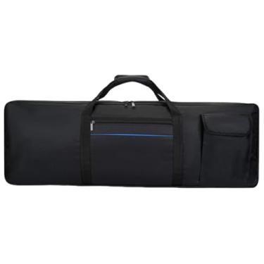 Imagem de TTETTZ Bolsa para teclado de 61 teclas, bolsa de transporte com zíper suave, estojo para teclado e piano elétrico, Pequeno