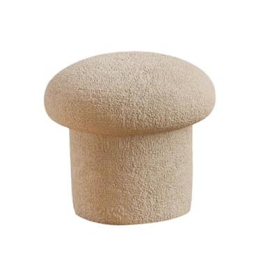 Imagem de DimyFew Pufes, Otomanas, Confortáveis, Assentos Otomanos, Banquetas Criativas, Pufes Redondos, Cadeiras para Penteadeira de Quarto de Bebê, cáqui, Tamanho real