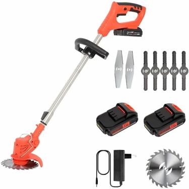 Imagem de Cortador de grama elétrico sem fio para ervas daninhas com bateria de 24V Cortador de grama elétrico tipo push-type ferramenta de jardinagem