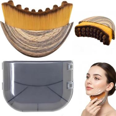 Imagem de Nova escova facial de contorno linfático para esculpir, massageador ergonômico de drenagem linfática, alivia a fadiga, melhora o brilho e a absorção da pele (1 pacote)