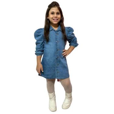 Imagem de Vestido Chemise Jeans Infantil Modinha Lançamento Mini Diva - Isa Kids