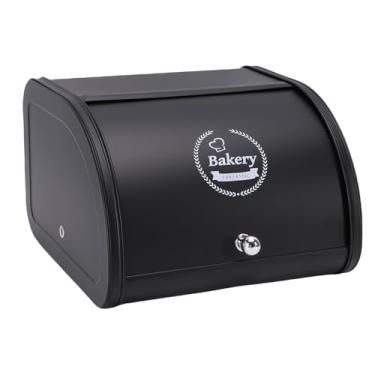Imagem de Zerodis Caixa de Armazenamento de Pão, Tampa Deslizante, Recipiente Superior de Pão de Aço Carbono Com Circulação de Ar, Caixa para Guardar Muffins, para Bancada de Cozinha, Despensa,