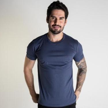 Imagem de Camiseta Acostamento Escrita Minimalista Azul Navy-Masculino