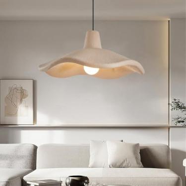 Imagem de Luminária pendente moderna estilo wabi-sabi, soquete E27, para mesa de jantar, com cúpula em imitação de pedra. Lustre criativo estilo nórdico, ideal para quarto, sala de jantar, sala de est