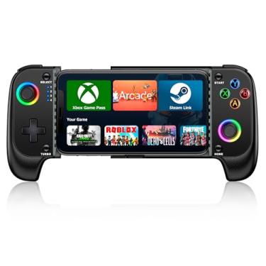 Imagem de Wireless Phone Controller for iPhone/Android No Deadzone, Mobile Gaming Controller Support Xbox Game Pass, PlayStation, Steam Link, Call of Duty, Roblox, Cloud Gamepad for iOS with Dynamic LED Lights