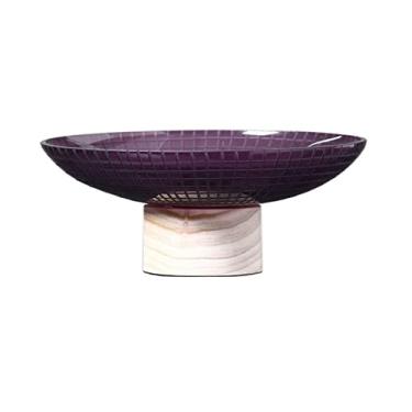 Imagem de Pratos de frutas decoração moderna leve luxo vidro prato de frutas personalidade criativa casa mesa de centro mesa de jantar prato lanche tigela de frutas bandeja de sobremesa pratos de frutas/prato