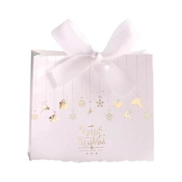 Imagem de Caixa De Presente De Natal Com Padrão De Trenó Do Papai Noel E Renas, 