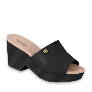 Imagem de Tamanco Feminino Salto Alto Anabela Conforto Modare 7137.123, Preto na