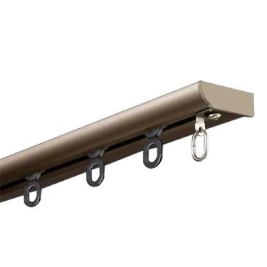 Imagem de Trilhos de cortina resistentes para suporte de teto – varão divisor de quarto champanhe com rolos silenciosos e ganchos – conjunto versátil de trilhos de cortina para sala de estar, quarto, chuveiro