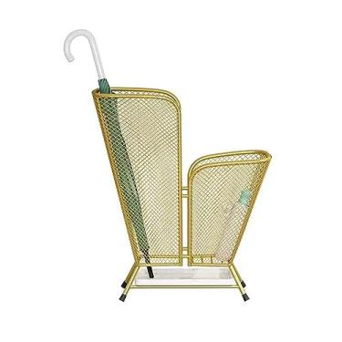 Imagem de CFGH6FDF Suporte para guarda-chuva, suporte de armazenamento de guarda-chuva de metal, suporte de guarda-chuva comercial doméstico interno, suporte de balde de guarda-chuva com bandeja de gotejamento