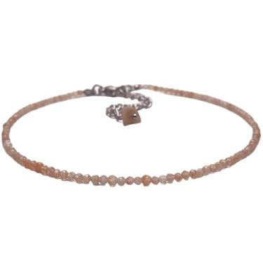 Imagem de Tornozeleira Fininha de Pedra do Sol Natural e Aço Inoxidável