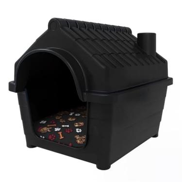 Imagem de Casinha Para Cachorro Grande/Médio Casa Pet Com Proteção Raios UV- N5 e N6 (Preto,Nº6 - A-59cm L-60cm C-71cm)
