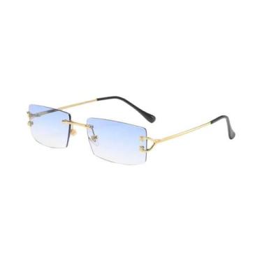 Imagem de Óculos De Sol Femininos Sem Armação Estilo Europeu Moderno Moda De Rua