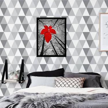 Imagem de Quadro Fotografia Folha Maple Vermelha 24X18Cm - Com Vidro