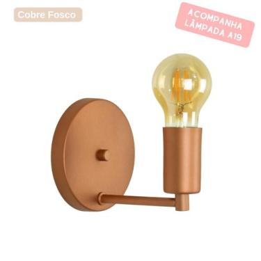 Imagem de Arandela Parede Napoli Cobre Cabeceira Led Filamento A19 - Kazaprime