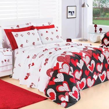 Imagem de Edredom Queen Desire Percal 200 Fios 100% Algodão 5 Peças - Love