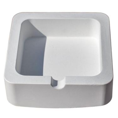 Imagem de Cinzeiro Quadrado 9cm Aleta Artesanal Em Cimento Branco