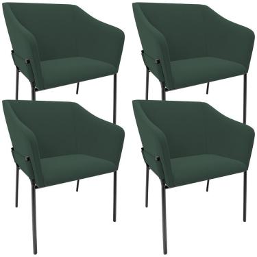 Imagem de Kit 4 Cadeiras Para Sala De Jantar Estar Living Olívia L02 Suede Verde - Lyam Decor