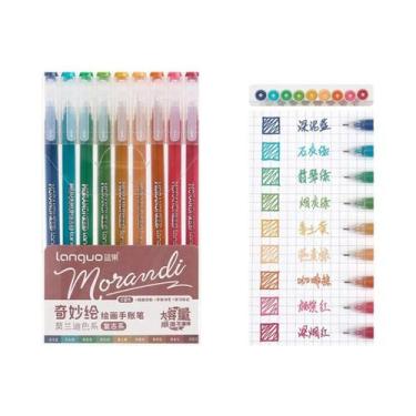 Imagem de Conjunto De Canetas Gel Morandi Color 0.5mm 9 Peças Tinta Suave Para E