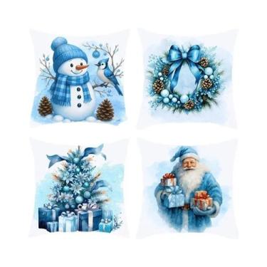 Imagem de Capas De Almofada Do Papai Noel Para O Natal, 4 Peças, Decoração De Fe