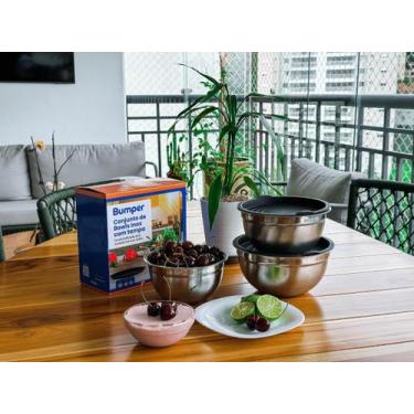 Imagem de Conjunto de Bowls Inox com Tampa Bumper - Bumper Magazine