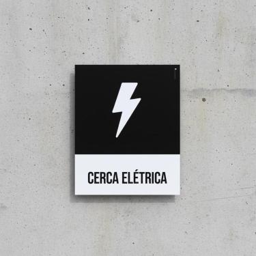 Imagem de Placa Acm Desenho Cerca Elétrica 18X23