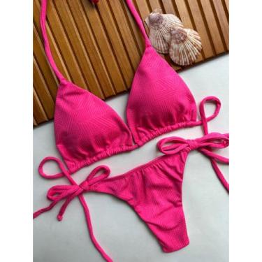 Imagem de Biquini Feminino Cortininha com Bojo Removivel Calcinha De Amarrar na 