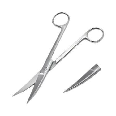 Imagem de Tesoura Cirúrgica Profissional De Aço Para Unhas, Sobrancelhas, Pelos 