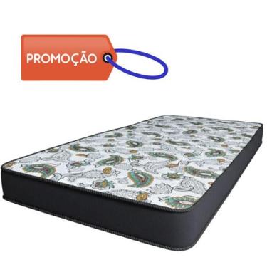 Imagem de Colchão Solteiro Espuma D28 Branco 188x88x14cm  Firme e Resistente. - 