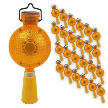 Imagem de Sinalizador Solar Viario Kit 24 Uni Segurança Luz Led Sinalizacao Evita Acidente Rodovia Iluminaçao Cone Obra Luz Solar