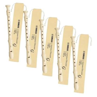 Imagem de Kit 5 flautas doce germânica soprano yamaha yrs-23