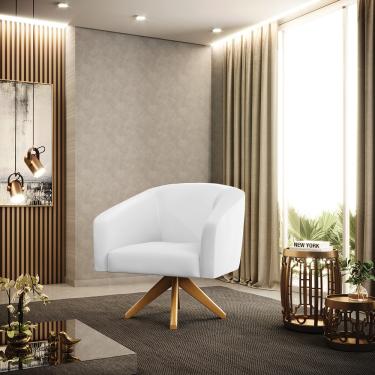 Imagem de Poltrona Decorativa Giratória MA30 Stella Sintético Branco D03 - D'Rossi