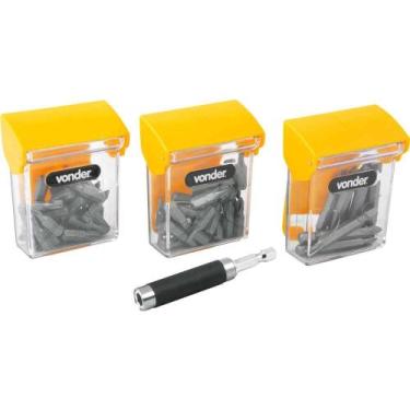 Imagem de Jogo de Bits/ponteiras com 61 Peças, Encaixe Sextavado de 1/4", Vonder